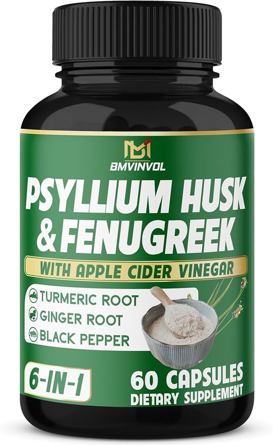 BMVINVOL Psyllium Husk Fiber Supplement t 60 Capsules