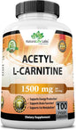 Acetyl L-Carnitine 1,500 mg High Potency Supports Energy Production, Sports Nutrition, Supports Memory/Focus - 100 Veggie Capsules