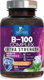 B Complex Vitamins with Vitamin B1 B2 B3 B3 B6 B6 B12 B12 B100 B100 C 120 Vegan
