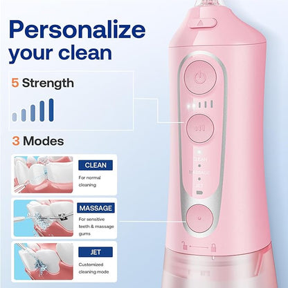 Bitvae C6 Water Dental Flosser Teeth IPX7 Waterproof 5 intensities 6 Jet