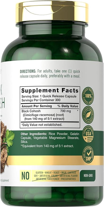 Carlyle Black Cohosh Capsules 700mg | 300 Count