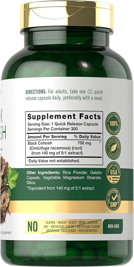 Carlyle Black Cohosh Capsules 700mg | 300 Count