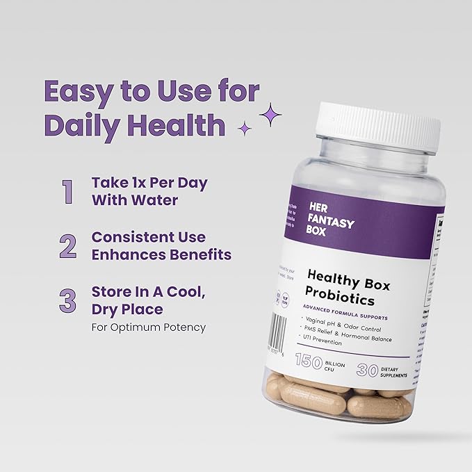 Healthy Box Probiotics Vaginal Care Advanced Formula for PMS Relief, Hormonal Balance, and UTI Prevention