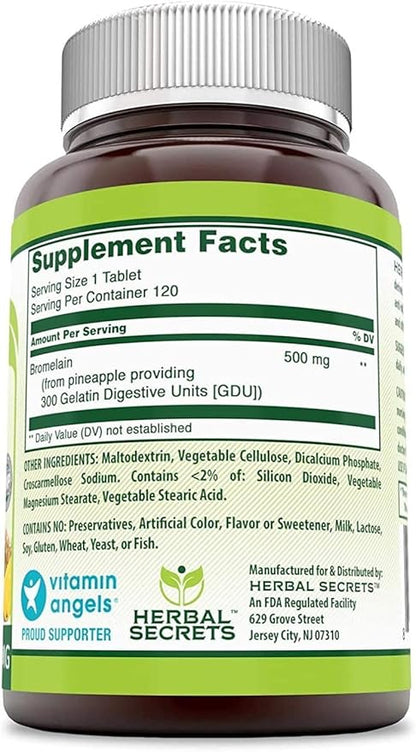 Herbal Secrets Bromelain 500 Mg 120 2 |