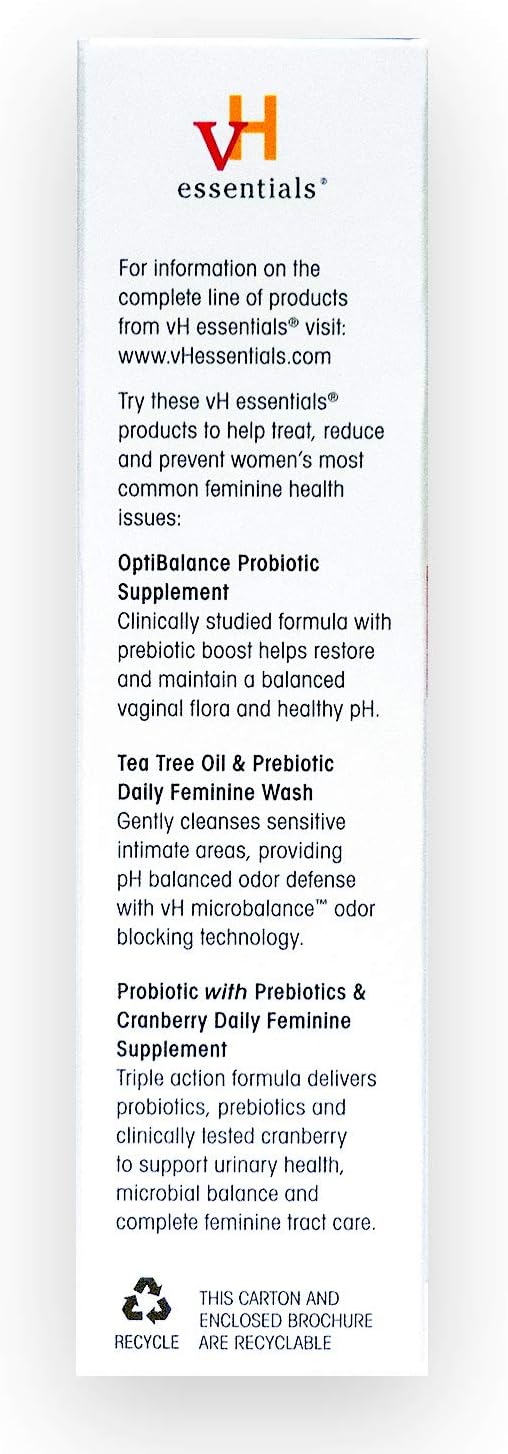 vH essentials Vitamin C Vaginal Tablet - Boric Acid Suppository Alternative - Supports Healthy pH and Eliminates Vaginal Odor Naturally, Suppositories for Vaginal Health 6 Count, 1 Applicator