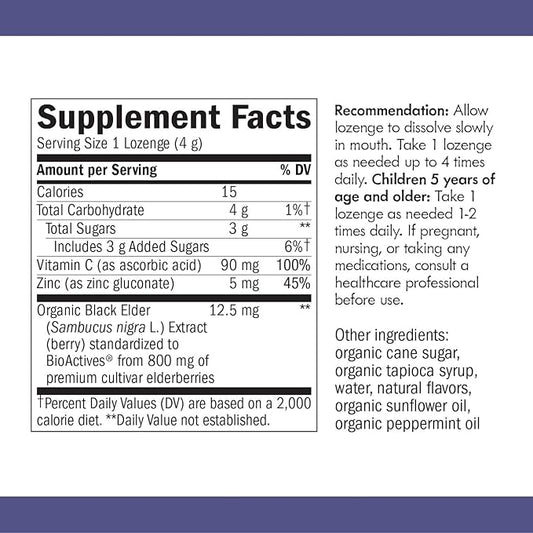 Nature's Way Sambucus Zinc Lozenges 24 Lozenges