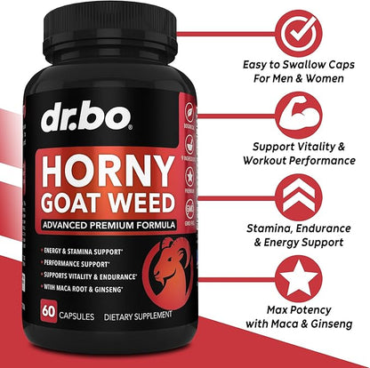 Horny Goat Weed For Men and Women 1590mg Extra 60 Pills
