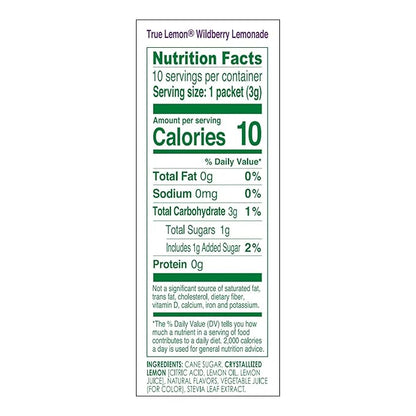True Lemon Wildberry Lemonade Water Enhancer Drink Mix (12 Pack of 10 Count Boxes), Low Calorie Drink Mix Packets for Water, Powdered Drink Mixes & Flavorings, Individual Drink Packets, Water Flavor