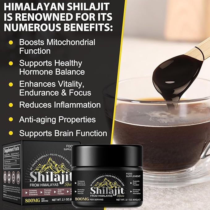 800 Mg Himalayan Shilajit Resin, Shilajit 85+ Trace 60g