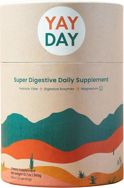 Digestive Enzymes & Fiber Supplement Powder (30 Servings).