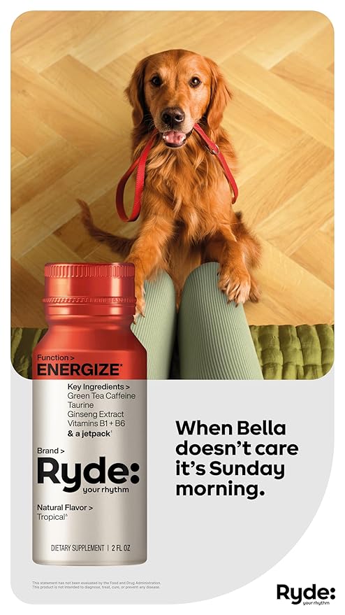 Ryde: Energize Shot 0 Calories, 0 Sugar 2 FL (24 Pack)