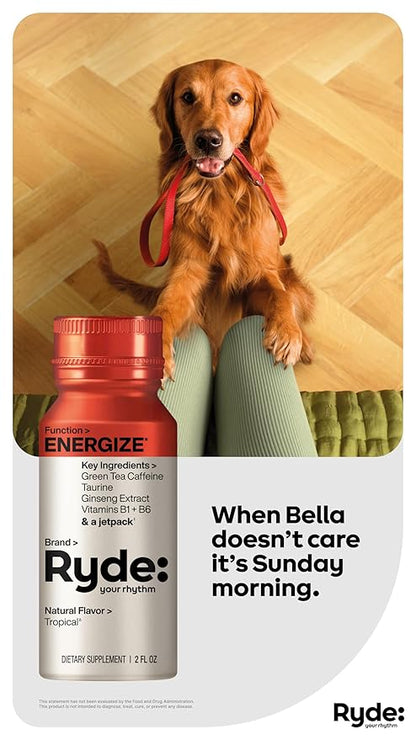 Ryde: Energize Shot 0 Calories, 0 Sugar 2 FL (24 Pack)