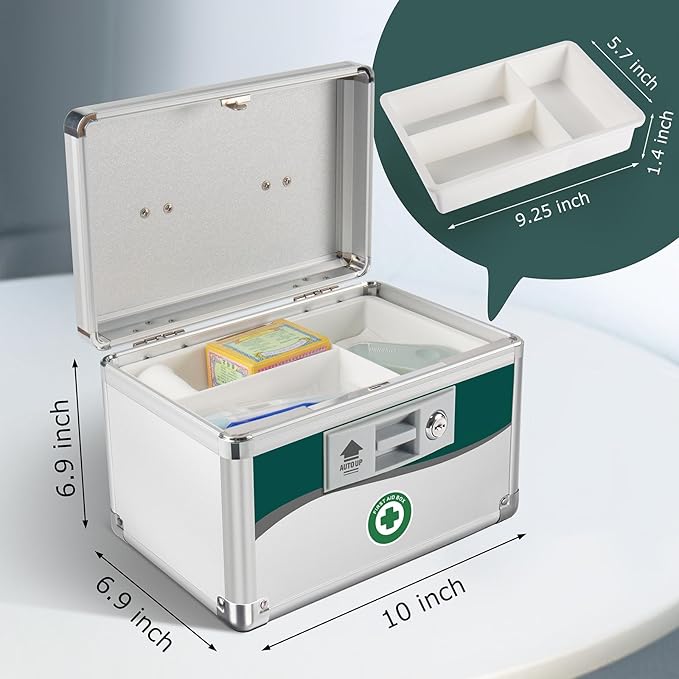 Medicine Lock Box, medication lock box,locking 10x6.7x6.7 Inch,First