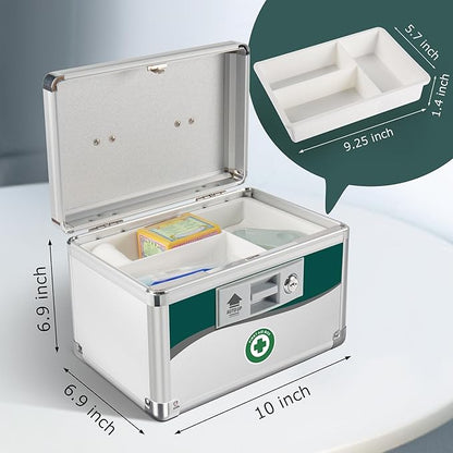 Medicine Lock Box, medication lock box,locking 10x6.7x6.7 Inch,First