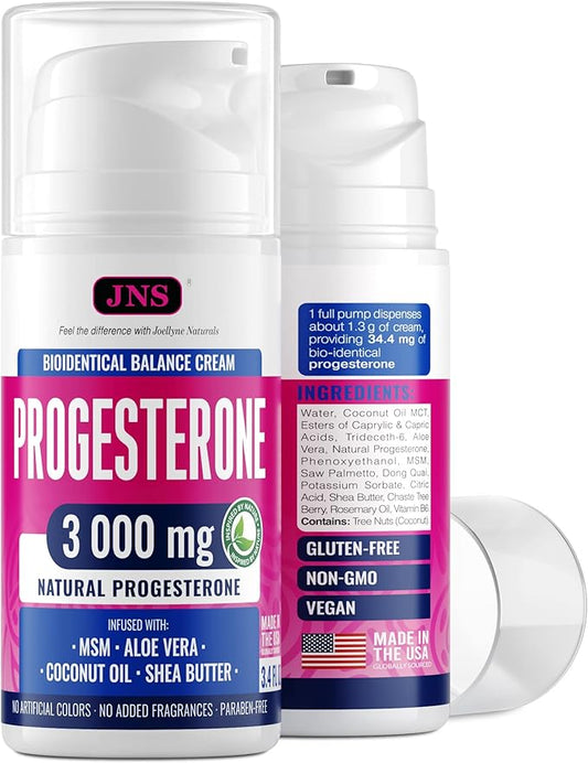 Progesterone Cream (Bioidentical) for Menopause Hot Flashes Relief 3000 mg - Support Hormone Balance for Fertility & Conception with Dong Qai - Bio-Identical Progesterone Cream for Women - 3.4 fl oz