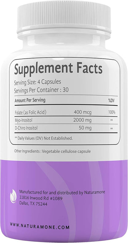 Myo-Inositol & D-Chiro Inositol Blend 100% of 40:1 Physiological 120 Capsules