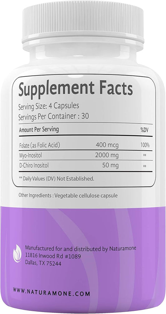 Myo-Inositol & D-Chiro Inositol Blend 100% of 40:1 Physiological 120 Capsules