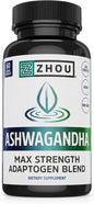 Zhou Nutrition Ashwagandha Capsules, Blend of 30 Servings, 60 Capsules