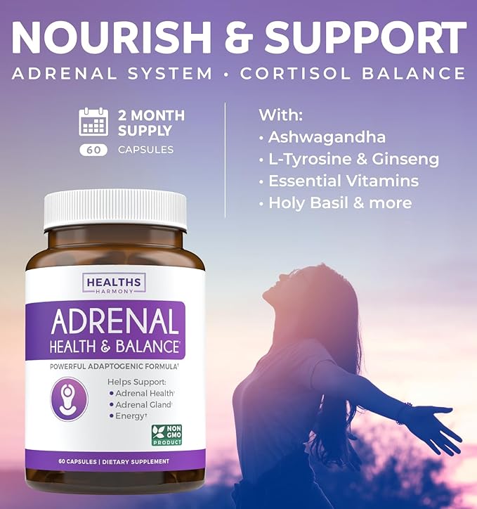 Adrenal System Support & Cortisol Manager (2 Month 60 Capsules