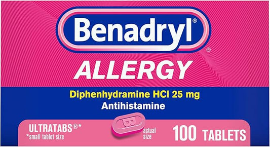 Benadryl Ultratabs Antihistamine Allergy Relief Medicine, 100 ct