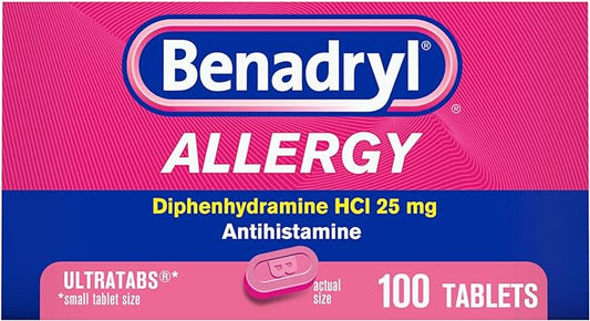 Benadryl Ultratabs Antihistamine Allergy Relief Medicine, 100 ct