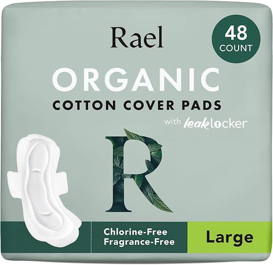 Rael Pads for Women, Organic Cotton Cover 48 Count)