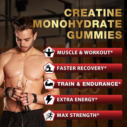 Creatine Monohydrate Gummies Complex 5000mg B12 for 60 Gummies)