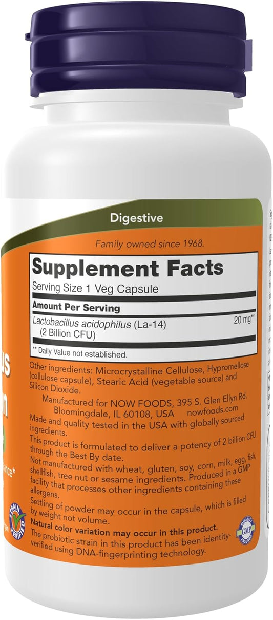 NOW Supplements, Acidophilus, Two Billion, Strain 100 Veg