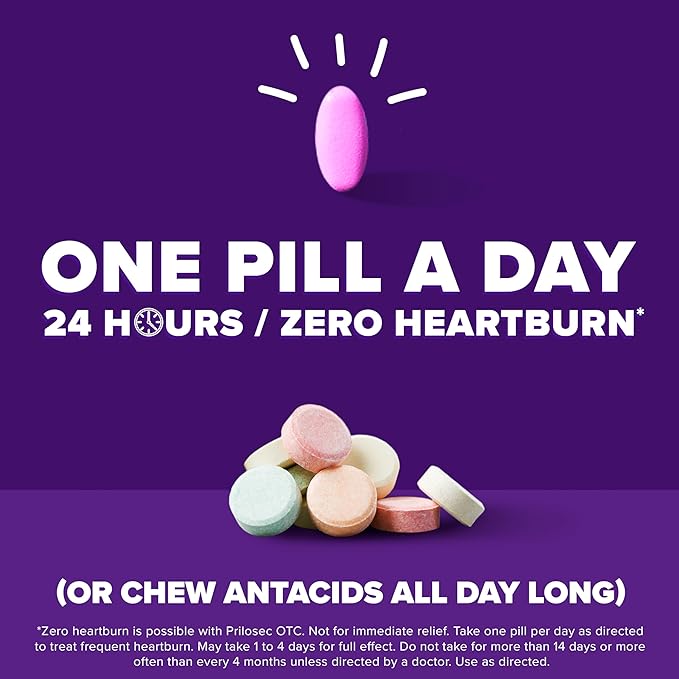 Prilosec OTC, Omeprazole Delayed Release 20mg, 24 Hour 20mg, 42 42 Tablets