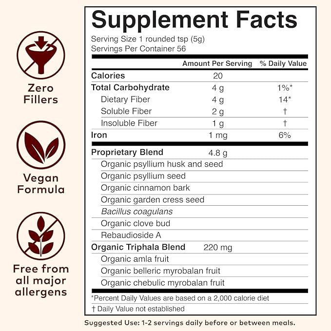 ORGANIC INDIA Psyllium Husk Pre & 10 Oz