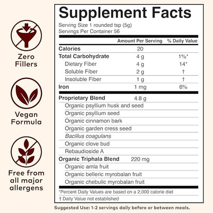 ORGANIC INDIA Psyllium Husk Pre & 10 Oz
