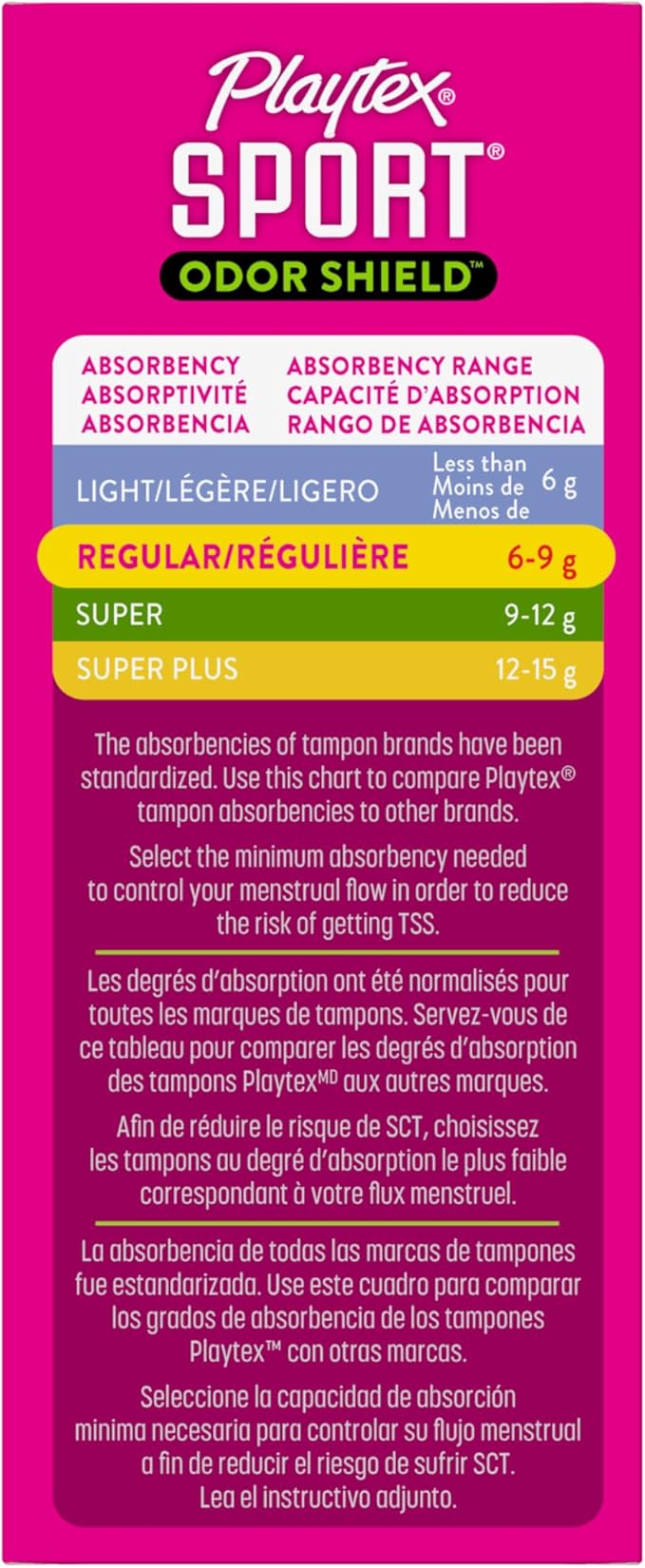 Playtex Sport Odor Shield Tampons, Regular 16ct