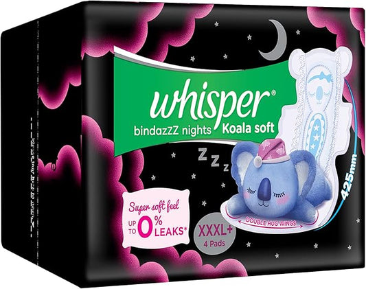 Whisper Bindazzz Nights Koala Soft Sanitary 4 Napkins