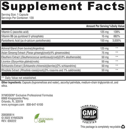 XYMOGEN Adrenaliv - Adrenal Support Supplement B6 (120 (120 Capsules)