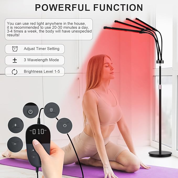 Red Light Therapy for Body, 180LEDs 660nm &850nm &850nm &940nm &940nm Infrared