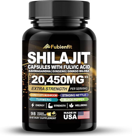 Shilajit Pure Himalayan Organic 20450MG Shilajit 98 Capsules
