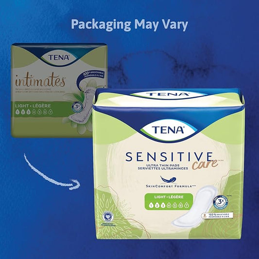 TENA Sensitive Ultra-Thin Light Female Disposable 24 Count, 1 Pack.