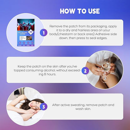 Recovery Patches 30 Pack - Enjoy No Regret Night and Wake Up Refreshed, Natural Formulas, for Enhanced Mornings, for Men and Women with, Blue - 10