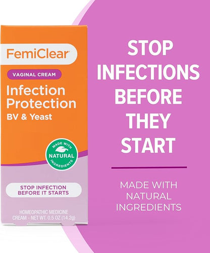 FemiClear BV & Yeast Infection Cream - Natural Homeopathic Feminine Care & Protection