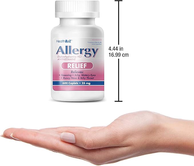 HealthA2Z® Allergy Relief 25mg | (600 Caplets 1))
