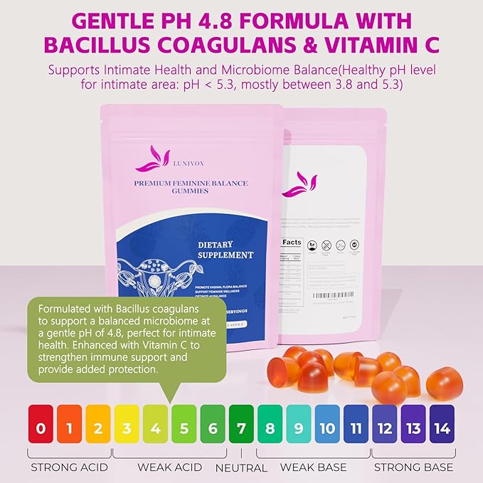 Premium Feminine Balance Gummies for Women – Hawaiian Pineapple Flavored Gummies for pH Balance and Support – Vaginal Probiotics for Women’s Wellness – Immune Support – 60 Gummies