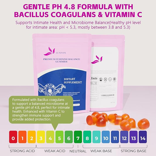 Premium Feminine Balance Gummies for Women – Hawaiian Pineapple Flavored Gummies for pH Balance and Support – Vaginal Probiotics for Women’s Wellness – Immune Support – 60 Gummies