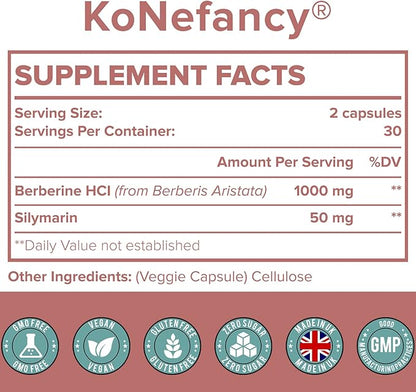 Berberine HCL Supplement 1000mg, High Absorption 60 Count 1)