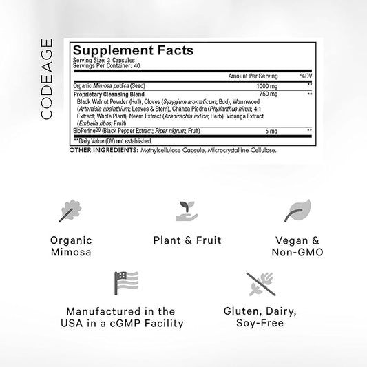Codeage Organic Mimosa Pudica Seed Capsules 120 Capsules