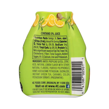 4C Sugar Free A Liquid Water Enhancer 12 Pack, Premium Natural Flavors, 0 Calories (Green Tea, 1.62 Ounce (Pack of 12))