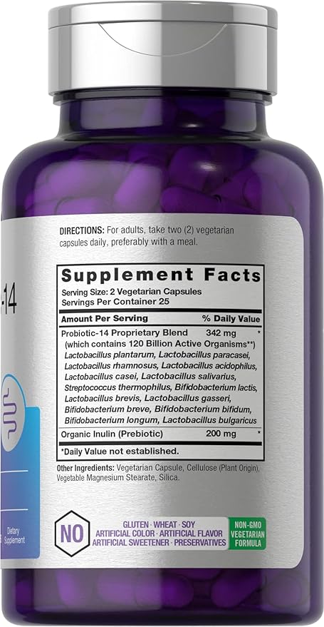Horbäach Probiotics 120 Billion CFU 14 Strains 50 Capsules