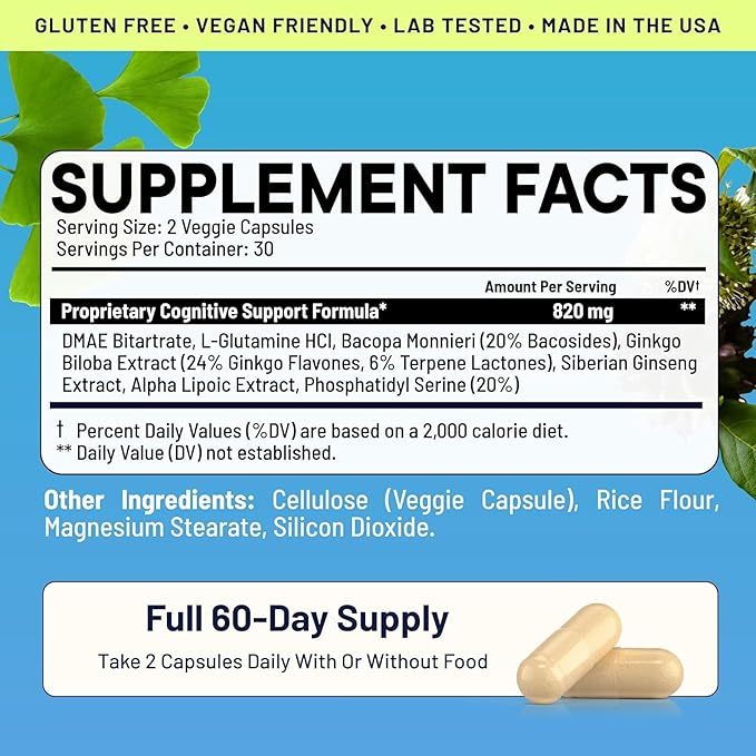 Brain Boost Nootropic Supplement 120 Capsules