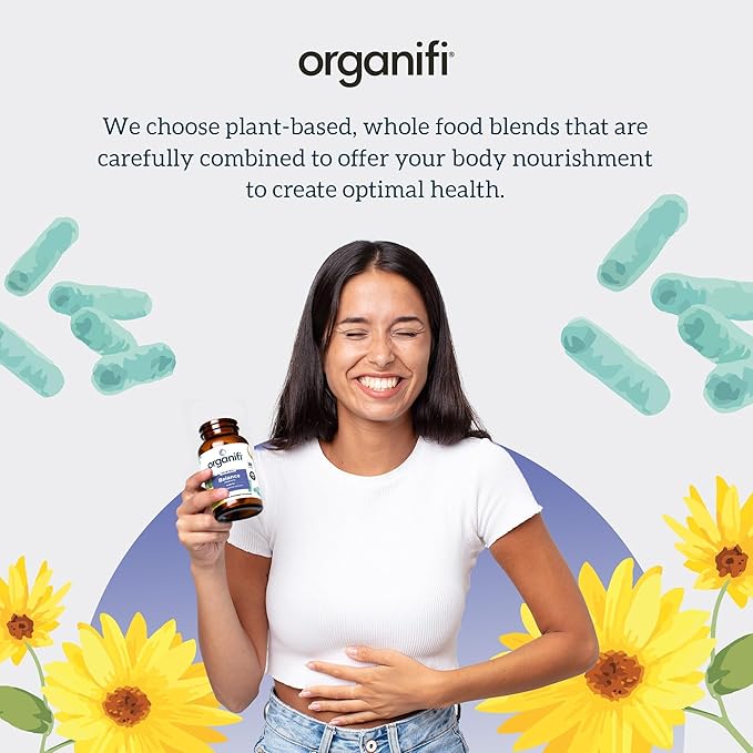 Organifi Balance Probiotics for Digestive Health - 5 Resilient Strains, 30 Vegan Capsules