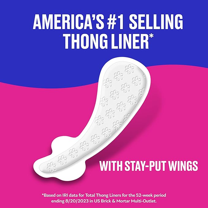 Carefree Panty Liners for Women, Thong 49ct | 49ct (Packaging