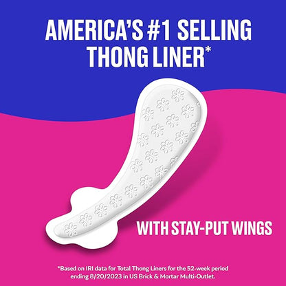 Carefree Panty Liners for Women, Thong 49ct | 49ct (Packaging